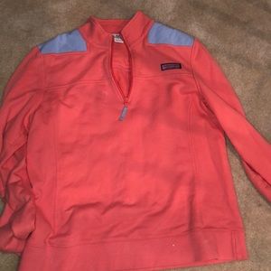 Coral and Light Blue Vineyard Vines Shep Shirt